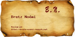 Bretz Noémi névjegykártya